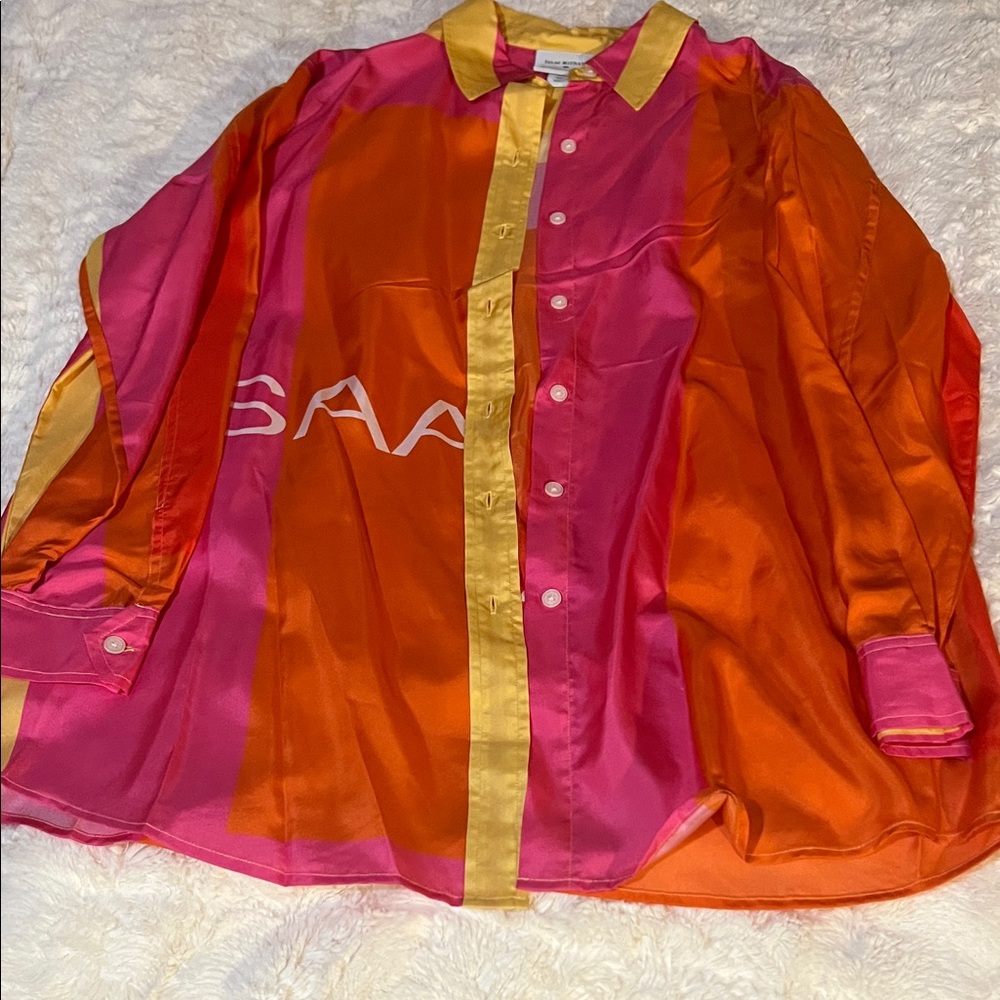 Isaac Mizrahi Pink and Yellow Striped Shirt for Target.